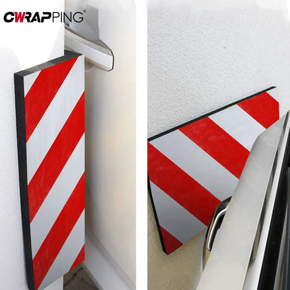 4/2/1PCS Car Foam Sticker Warning Signs Bumper Door Protection Scratch Protector Red White Foam for Parking Garage Accessories