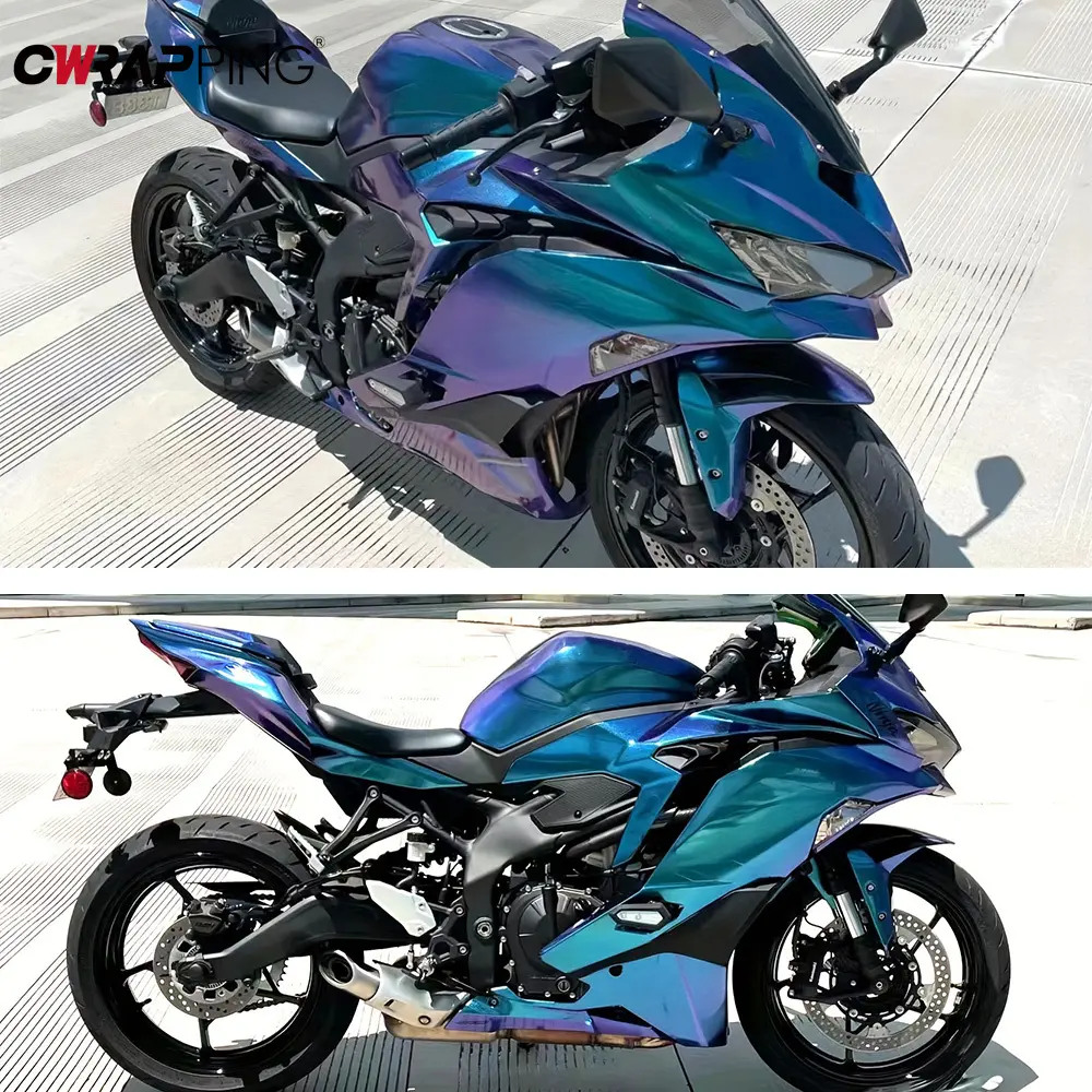 Glossy Matte Color Change Vinyl Film Car Stickers PVC Waterproof Air Release Chameleon Films DIY Auto Decoration Car Accessories