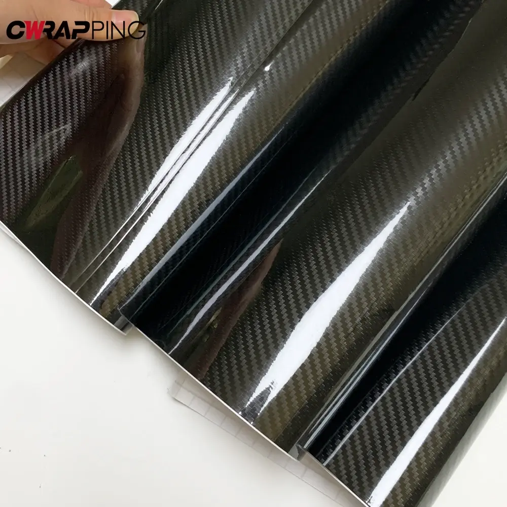 5D Carbon Fiber Vinyl Film Car Styling Wrapping Sheet Roll Film Automobiles Self Adhesive DIY Car Hood Roof Stickers Accessories