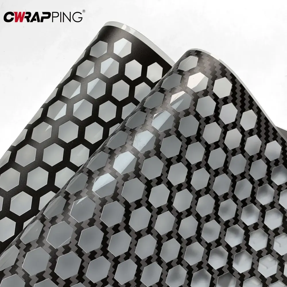 Car Headlights Vinyl Wrap Honeycomb Decor Auto Rear Tail Light Decals Waterproof Adhesive Motorcycle Lamp DIY Car Film Cover