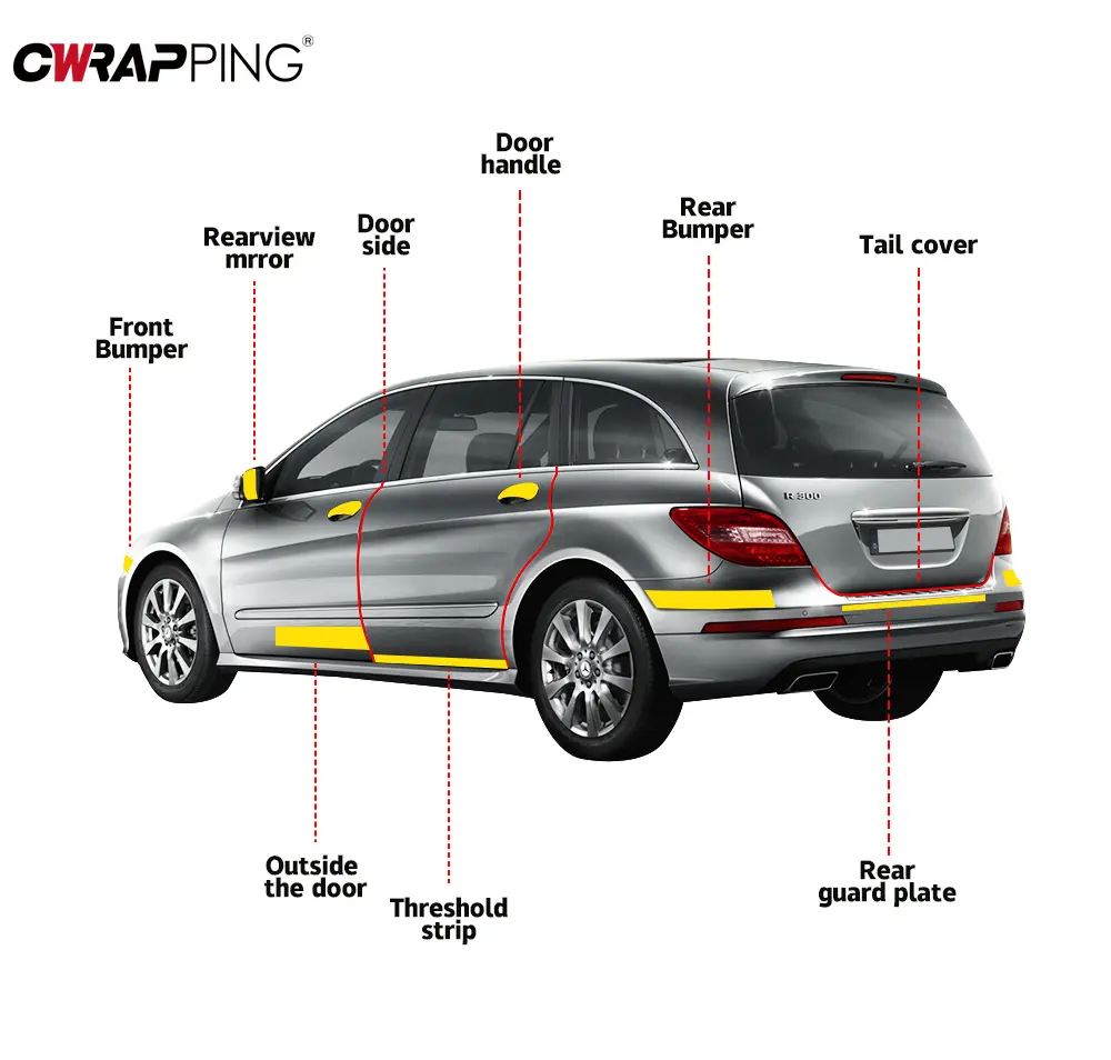 Car Body Film Glossy Carbon Fiber Film Forged Carbon Fiber Vinyl Wrap Air-release Red Self Adhesive Stickers Car Accessories