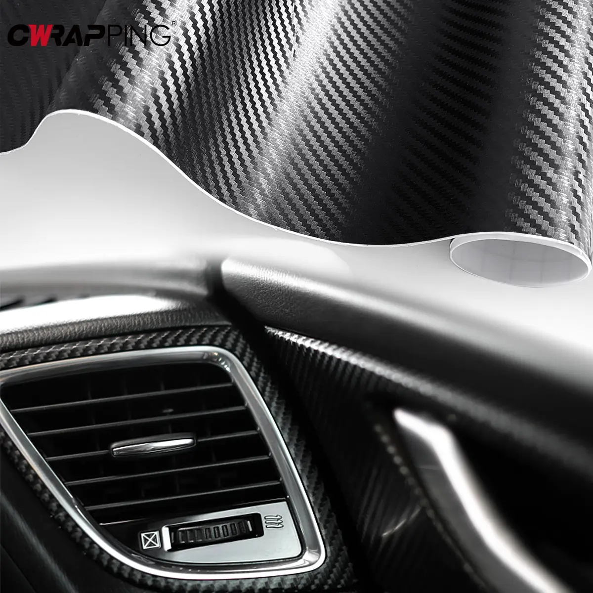 3D Carbon Fiber Vinyl Wrap Film Glossy Black Matte Black Self Adhesive Vinyl Car Wrap Foil Sticker Console Computer Laptop Skin