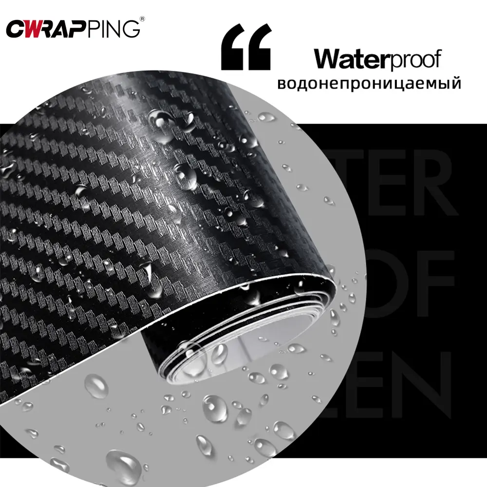 3D Carbon Fiber Vinyl Wrap Film Glossy Black Matte Black Self Adhesive Vinyl Car Wrap Foil Sticker Console Computer Laptop Skin