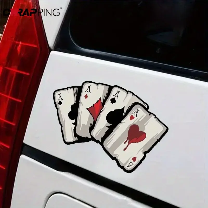 Motorcycle Stickers Poker Spades A Pattern Motocross Fuel Tank Funny Decoration Playing Card Car Stickers DIY Motorcycle Decals