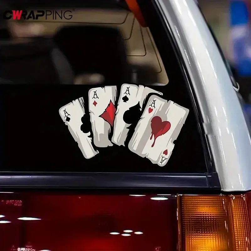 Motorcycle Stickers Poker Spades A Pattern Motocross Fuel Tank Funny Decoration Playing Card Car Stickers DIY Motorcycle Decals