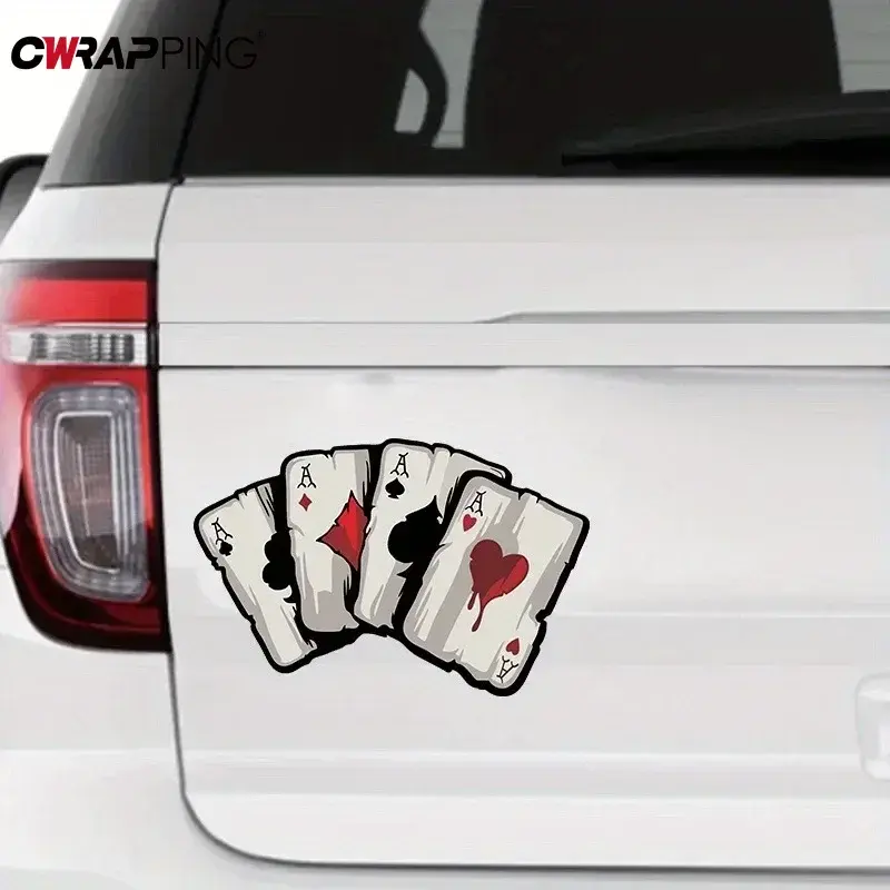 Motorcycle Stickers Poker Spades A Pattern Motocross Fuel Tank Funny Decoration Playing Card Car Stickers DIY Motorcycle Decals