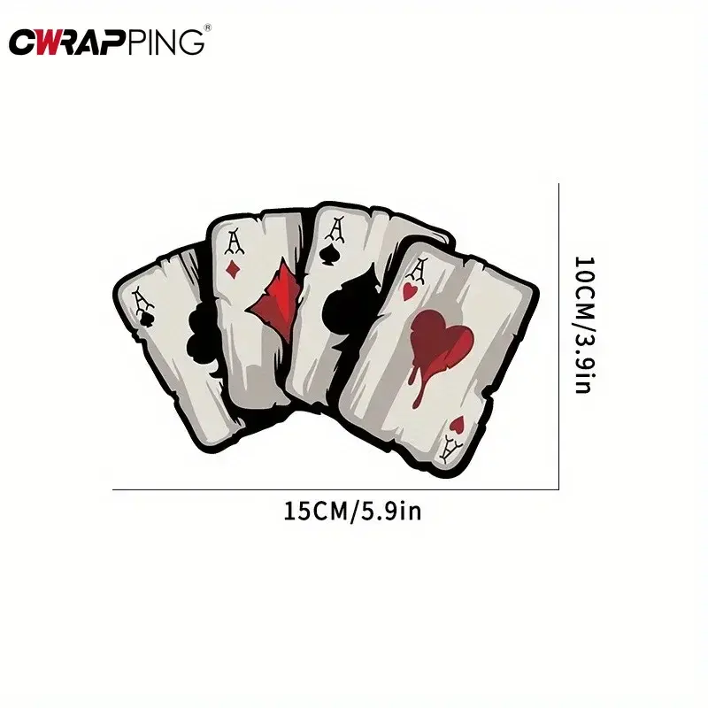 Motorcycle Stickers Poker Spades A Pattern Motocross Fuel Tank Funny Decoration Playing Card Car Stickers DIY Motorcycle Decals