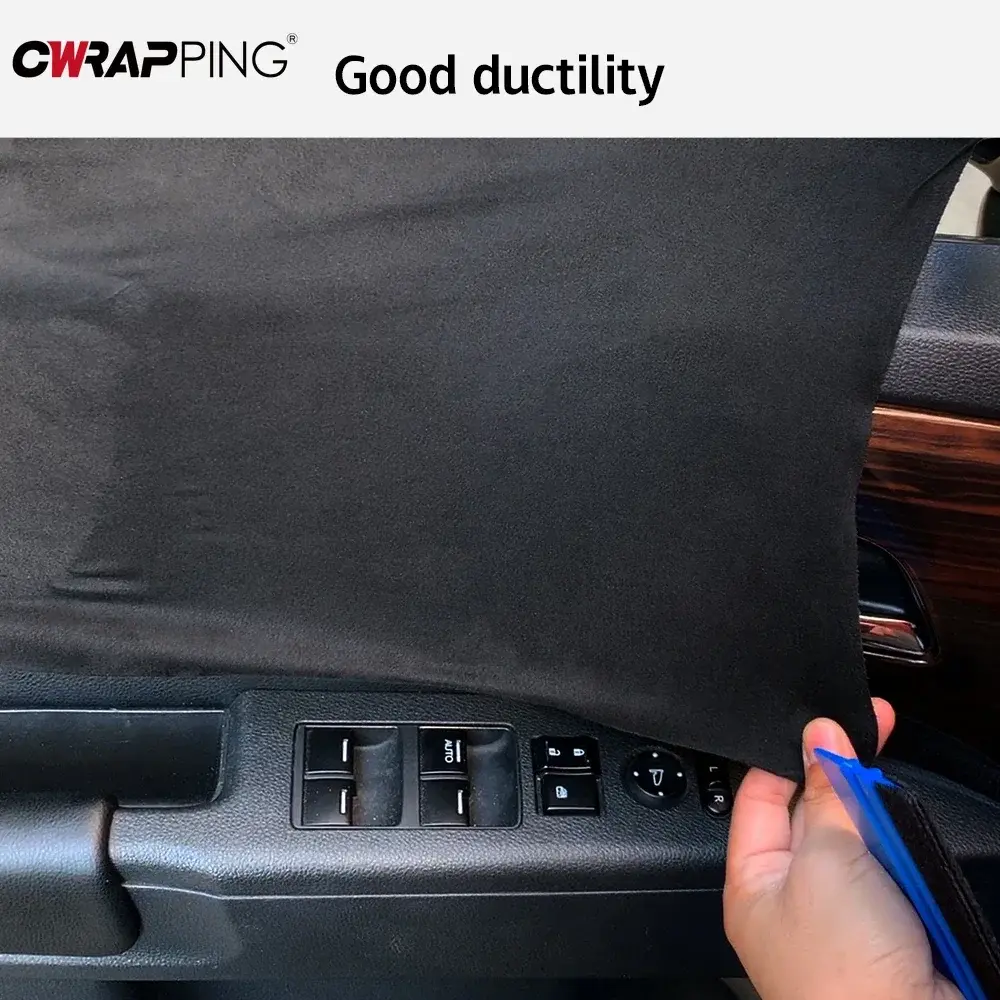 Car Wrap Vinyl Suede Leather Repairs Stickers Self-adhesive Suede Fabric for Ceiling Door Panel Covering Film Cars Accessories