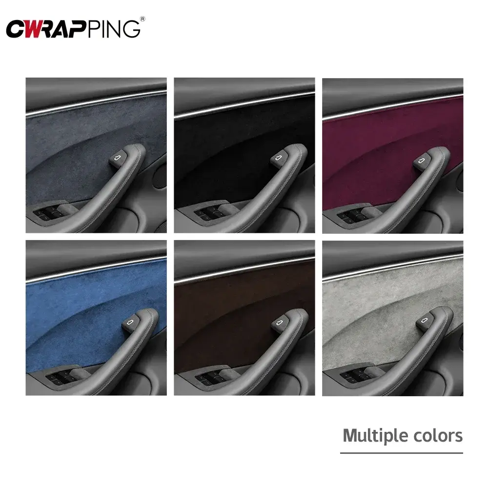 Car Wrap Vinyl Suede Leather Repairs Stickers Self-adhesive Suede Fabric for Ceiling Door Panel Covering Film Cars Accessories