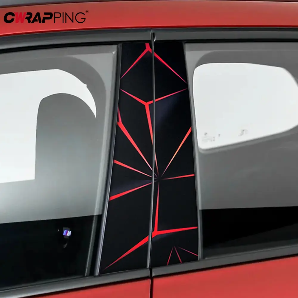 2pcs Honeycomb Car Stickers Waterproof B Pillar Center Column Decor Covers DIY Scratch Resistant Car Styling Decoration Sticker