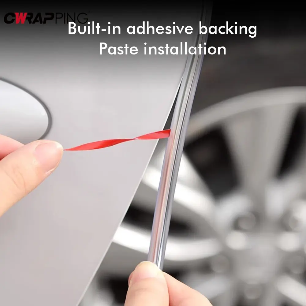 5M Car Door Edge Sealing Strip Transparent PVC Scratch Protector Strip Anti-collision Stickers Door Anti-scratch Car Accessories