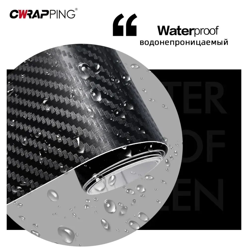 15x127cm 3D Carbon Fiber Car Vinyl Wrap Waterproof Films for Auto Motorcycle Exterior Protection Films Decorative Car Styling