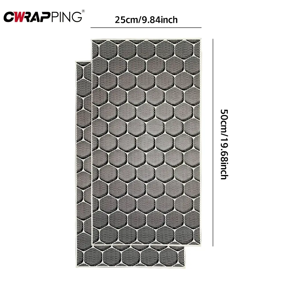 2pcs Honeycomb Car Stickers Waterproof B Pillar Center Column Decor Covers DIY Scratch Resistant Car Styling Decoration Sticker