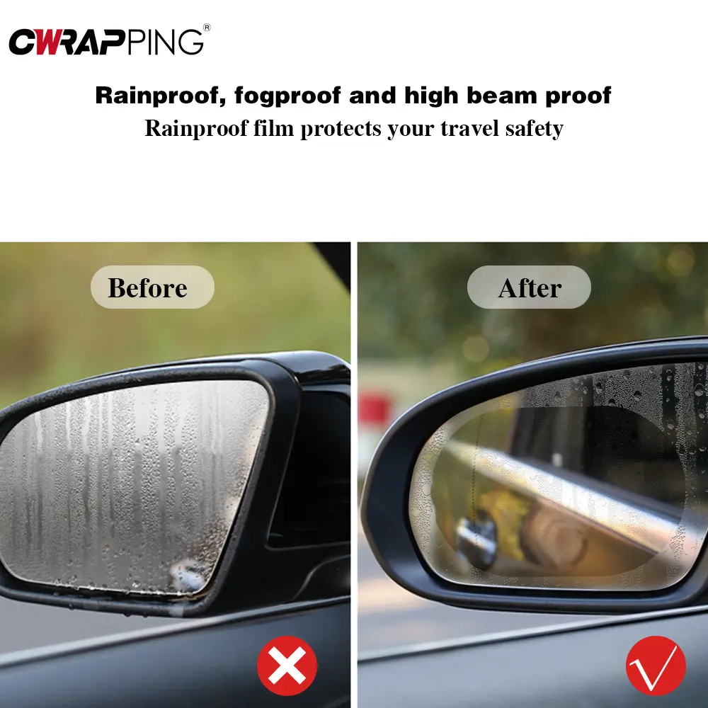 4PCS Car Rainproof Film 2 Auto Rearview Mirror 2 Side Windows Rainproof Film Waterproof Anti-fog Car Stickers for Car Accessorie