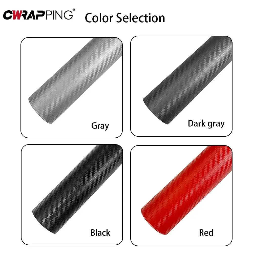 15x127cm 3D Carbon Fiber Car Vinyl Wrap Waterproof Films for Auto Motorcycle Exterior Protection Films Decorative Car Styling