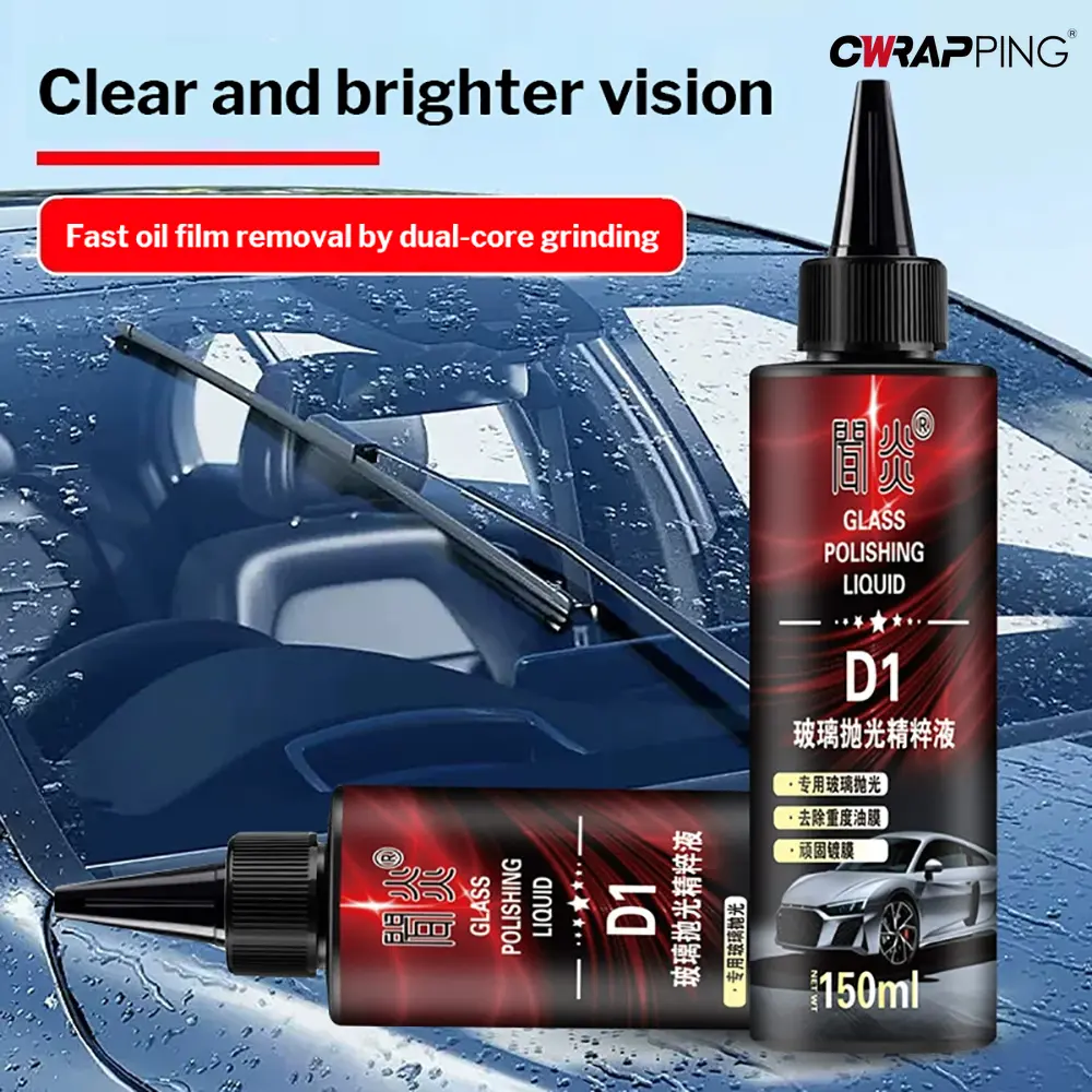 150ML Car Glass Repair Fluid Powerful Auto Window Cleaner Oil Film Eliminator Clarity Restoration Shine Polish Car Accessories