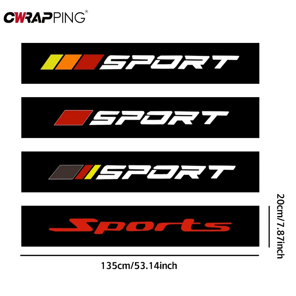 SPORT Car Stickers Vinyl Wrap Film Front Windshield Sunscreen Decals DIY Decorative Sticker for Car Motorcycle Decor Accessories