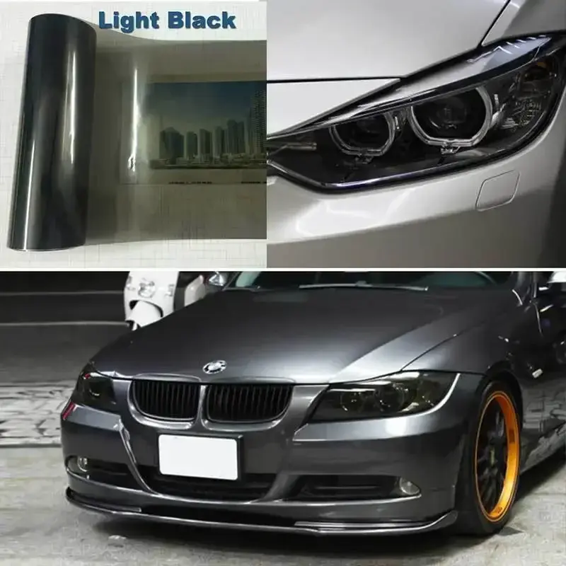 Car Headlight Tint Film Fog Light Taillight Smoke Black Tint Vinyl Film Waterproof Film for Headlights Armored Film for Cars