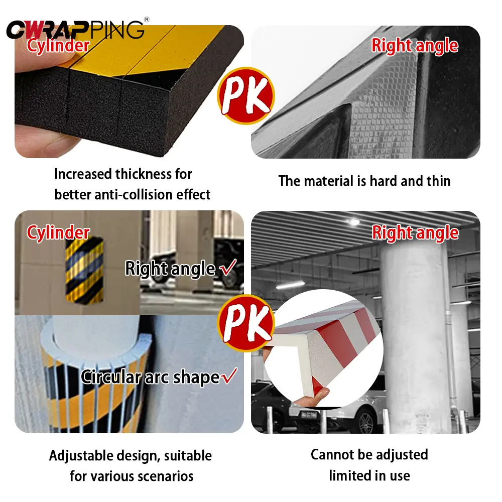 Parking Garage Car Door Protector Foam Garage Wall Protector Warning Car Accessories Corner Bumper Edge Sticker Scratch Adhesive