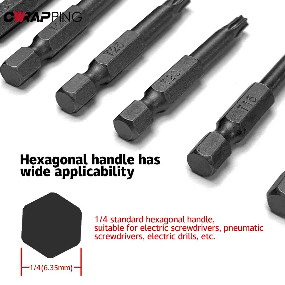 Car Tool Torx Security Head Screwdriver Drill Set Magnetic Extension Adapter Star Hex Spline Bit for Car Electric Drill 11/12pcs