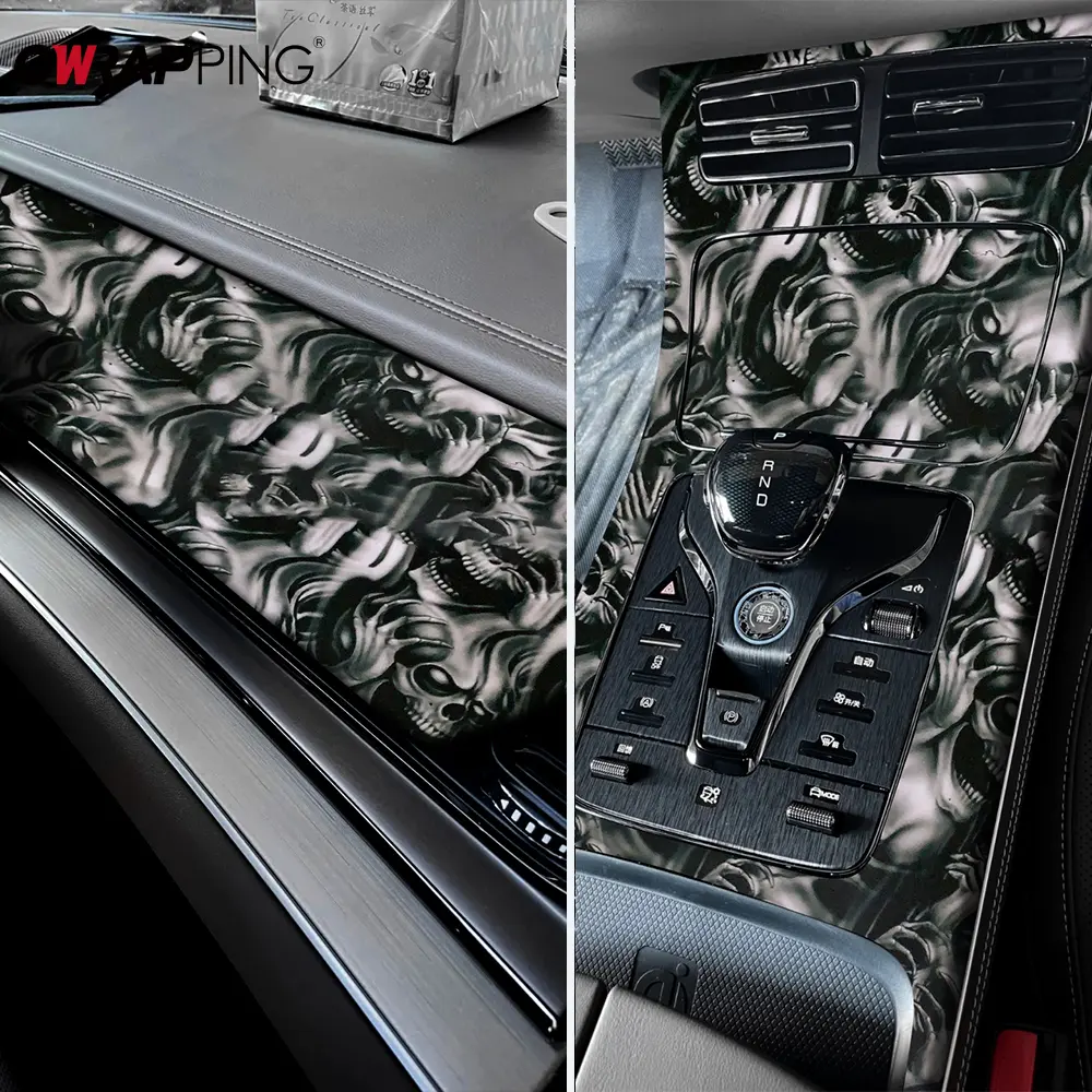 Car Stickers Wrap Vinyl Skull Cartoon Printed Auto Body Film Self-Adhesive Camo Modification Film for Motorcycle Car Accessories