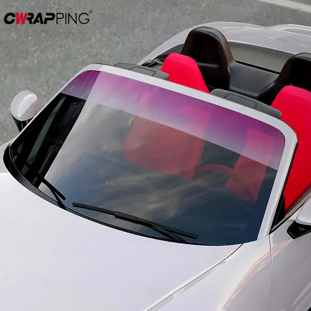 Car Front Windshield Sunshade Protective Film Window Tint Dyeing Film Heat Insulation Sun Protection 20X150cm Vinyl Wrap for Car