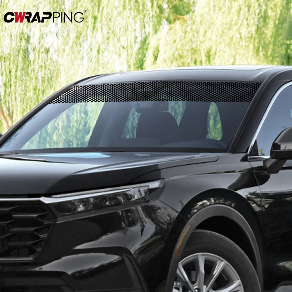 Car Sunshade Stickers Fly Eye One Way Vision Mesh Film Auto Front Windshield 3D Design Vinyl Film Decals Cars Decorative Sticker
