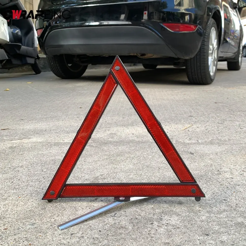 Foldable Warning Triangle Reflective Metal Car Emergency Breakdown Safety Roadside Highway Accident Hazard Sign DOT Certified