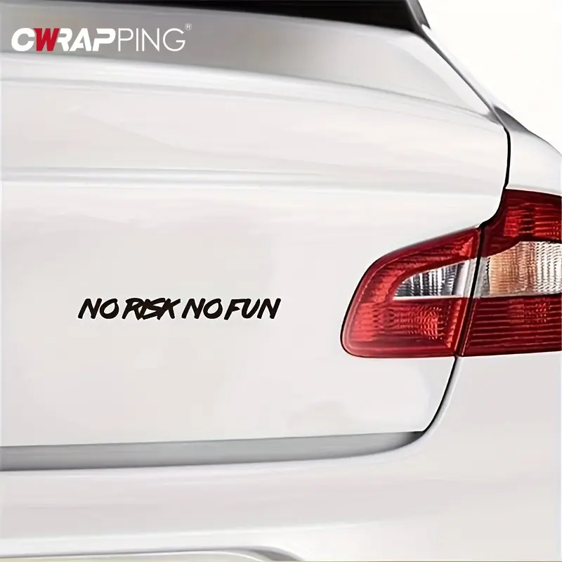 Waterproof Car Stickers 22x2.4cm No Risk No Fun Motorcycle Sticker Off-Road Fuel Tank Cars Window Decal Vinyl Auto Accessories