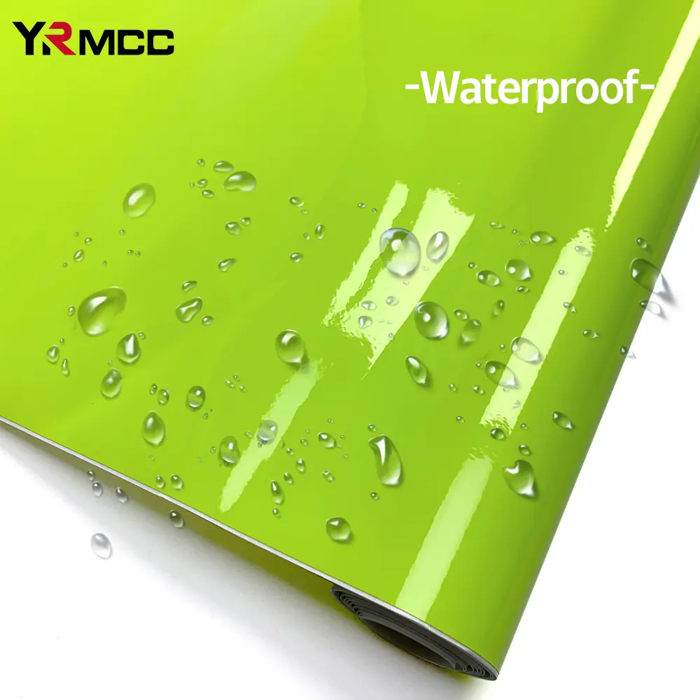 Glossy Car Stickers Vinyl Wrap Waterproof Adhesive Vinyl Wrap Lemon Yellow Foil Car Film Covers for Decals Motorcycle Stickers