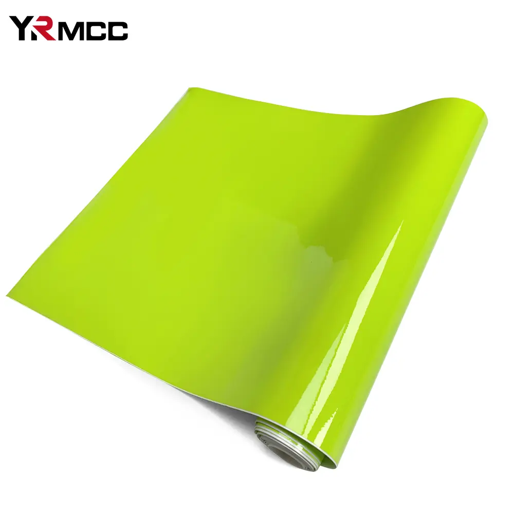 Glossy Car Stickers Vinyl Wrap Waterproof Adhesive Vinyl Wrap Lemon Yellow Foil Car Film Covers for Decals Motorcycle Stickers