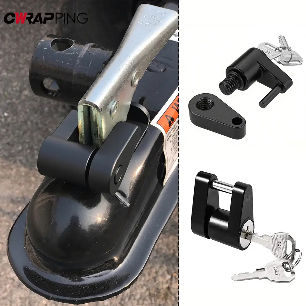 Anti-theft Trailer Hitch Coupler Lock Zinc Alloy RV Hauling Truck Towing Car Security Protector Tool Camping Caravan Accessories
