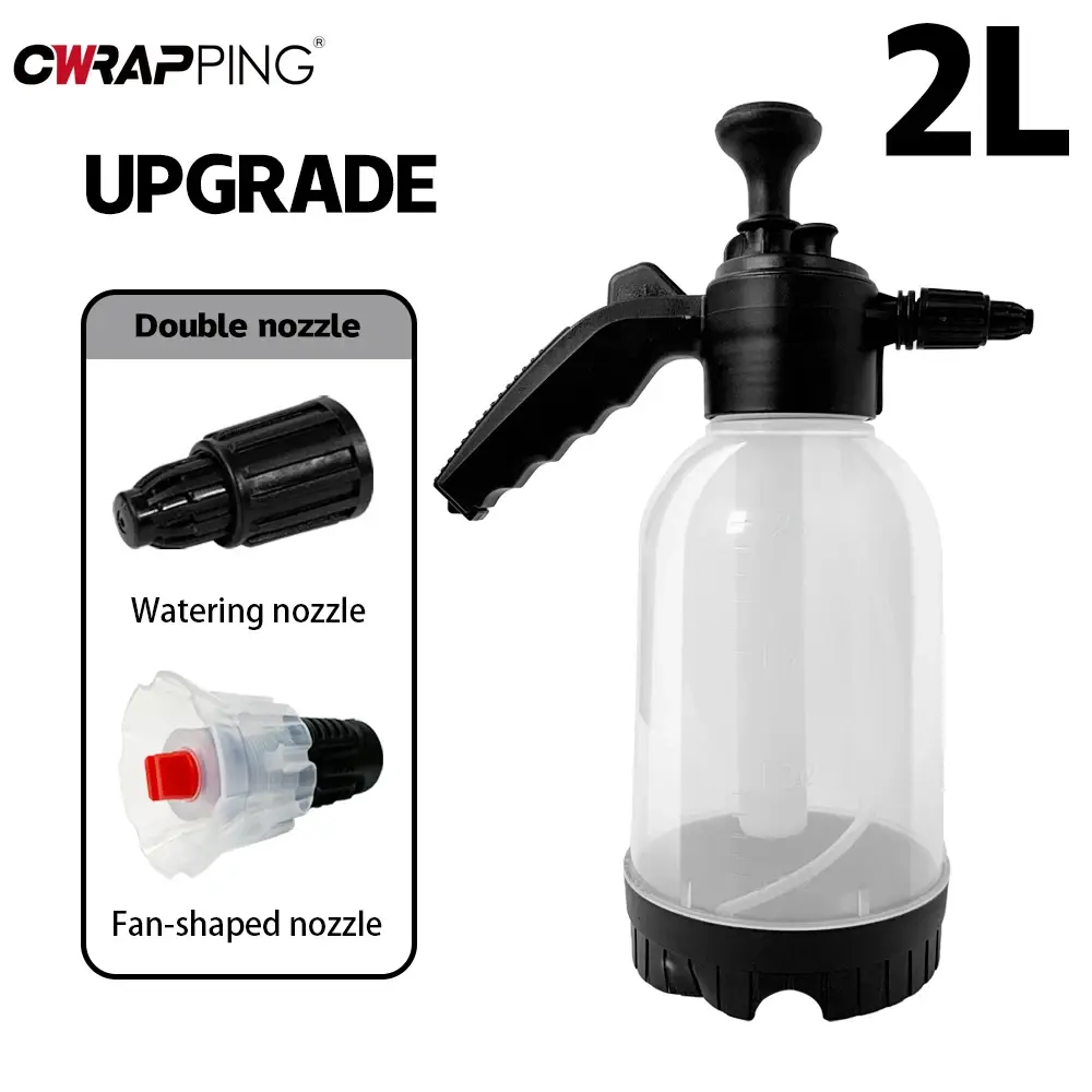2L Hand Pump Foam Sprayer Car Hand Pneumatic Foam Snow Auto Wash Spray Bottle for Window Glass Cleaning Tools Car Accessories
