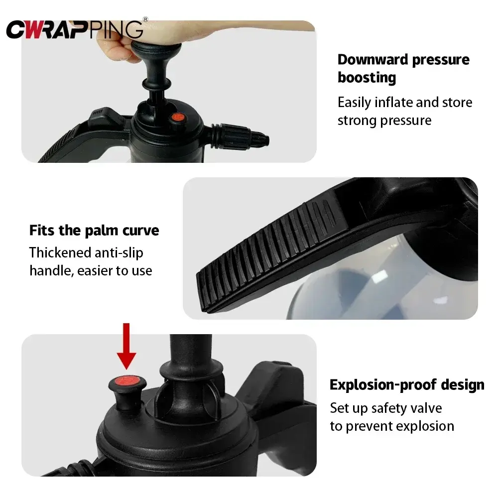 2L Hand Pump Foam Sprayer Car Hand Pneumatic Foam Snow Auto Wash Spray Bottle for Window Glass Cleaning Tools Car Accessories