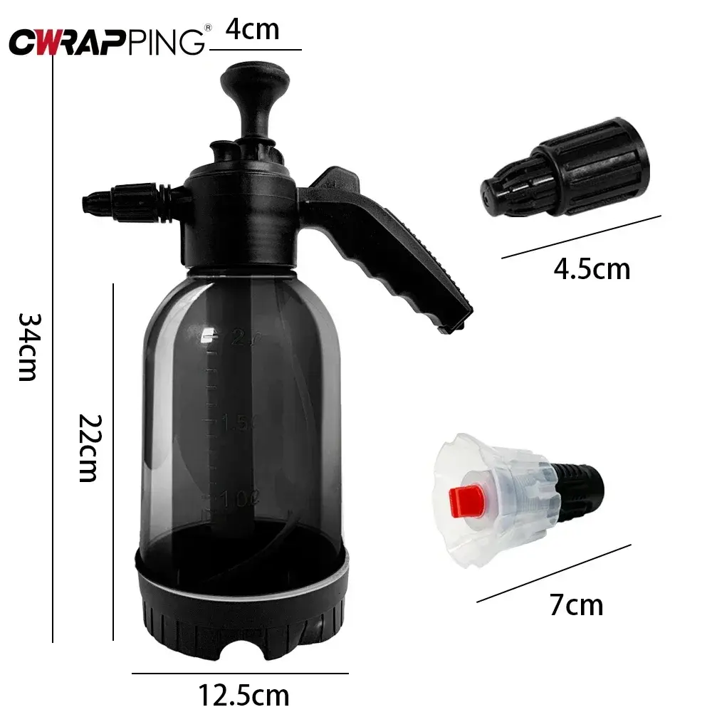 2L Hand Pump Foam Sprayer Car Hand Pneumatic Foam Snow Auto Wash Spray Bottle for Window Glass Cleaning Tools Car Accessories
