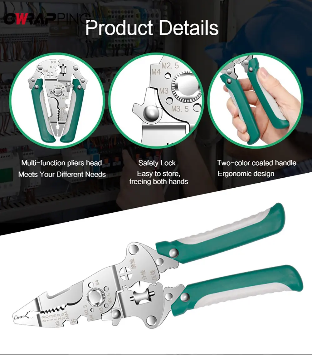 16 in 1 Crimping Pliers Wire Stripper Pliers Multi-tool Electrician Multitool Mechanical Workshop Tool for Car Repair Hand Tool