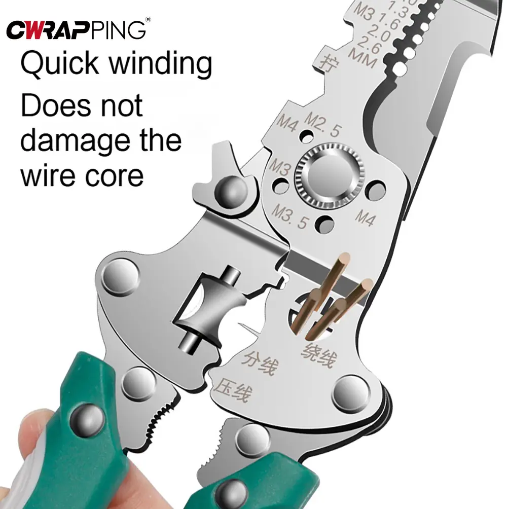 Foldable Wire Stripper Pulley Design 16in1 Multi-function Electrician Wire Splitter Wire Winding Plier Crimping Pliers Hand Tool