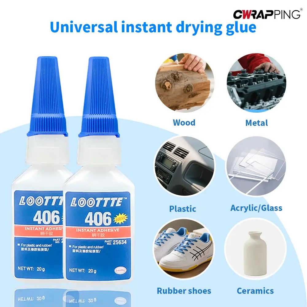 Super Strength Adhesive Instant Dry Cyanoacrylate Adhesive Suitable for Leather Rubber Wood Glass Metal Plastic Fast Repair Tool