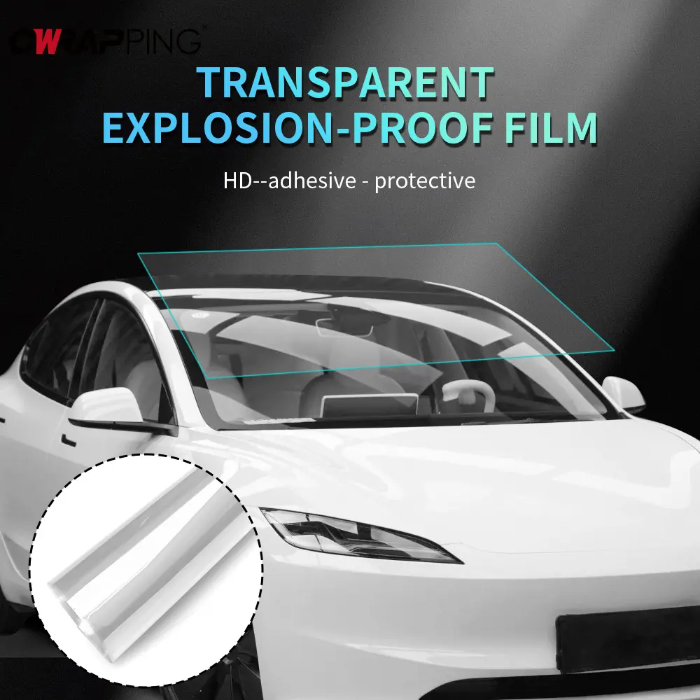 Explosion Proof Window Foils Transparent Car Sticker Vinyl Wrap PPF Waterproof Adhesive Film for Vehicle Protection Accessories