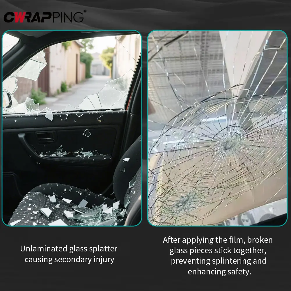 Explosion Proof Window Foils Transparent Car Sticker Vinyl Wrap PPF Waterproof Adhesive Film for Vehicle Protection Accessories