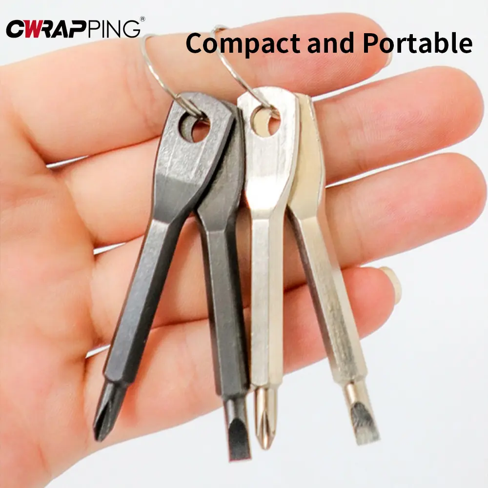 Long style Keychain Screwdriver Set Outdoor Portable EDC Portable Cross Shaped Small Tool for Truck Car Home Emergency Use Tools