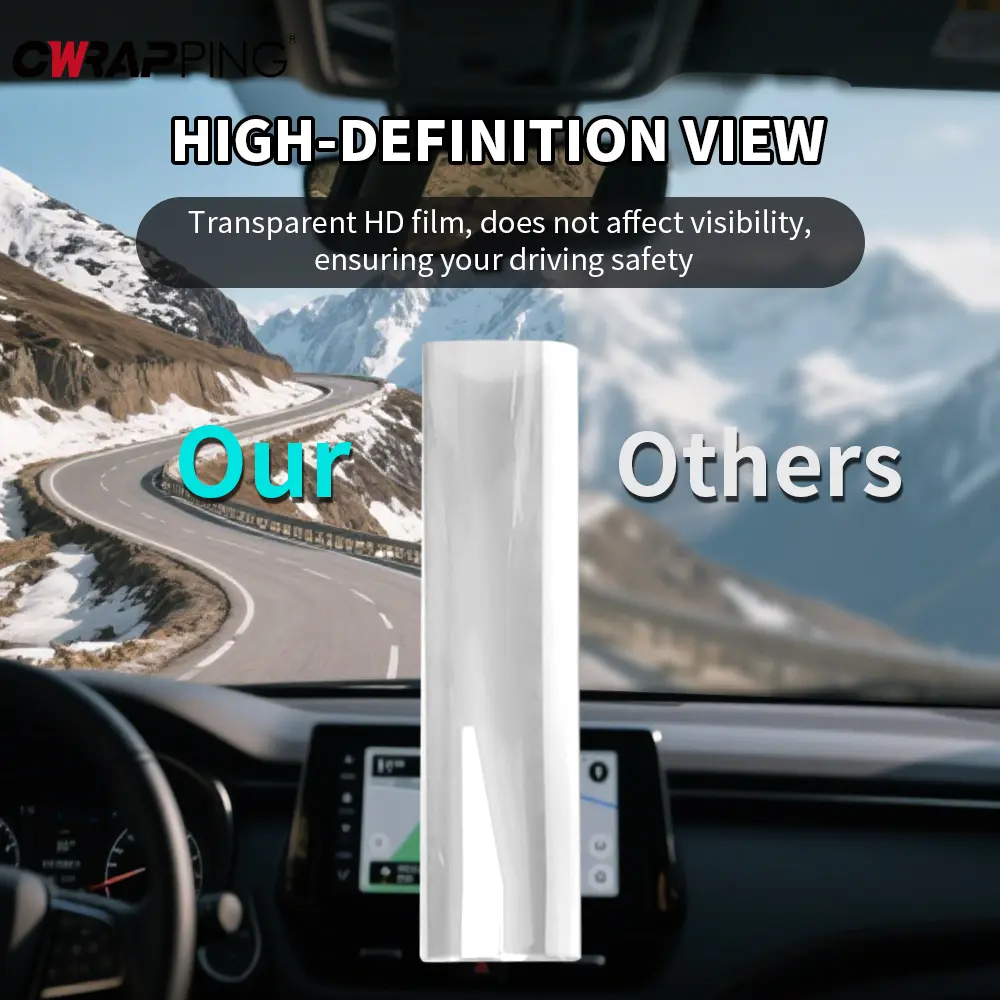 Explosion Proof Window Foils Transparent Car Sticker Vinyl Wrap PPF Waterproof Adhesive Film for Vehicle Protection Accessories