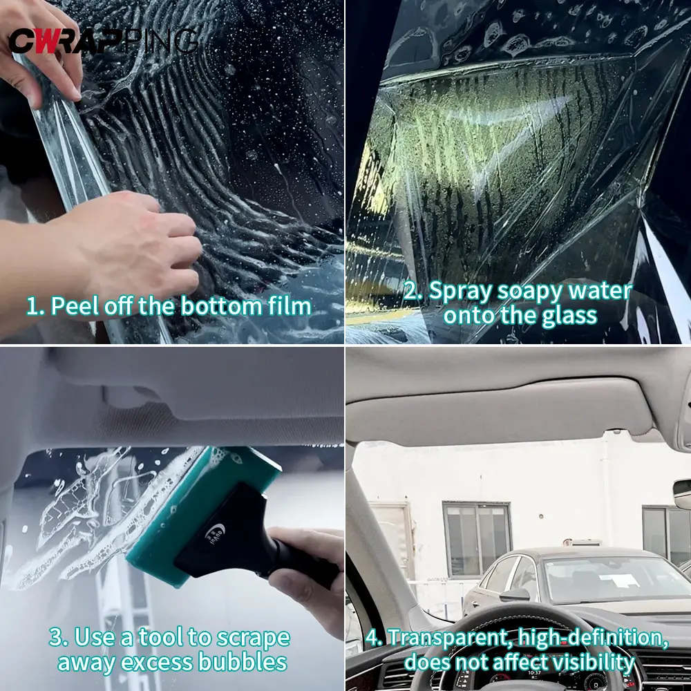 Explosion Proof Window Foils Transparent Car Sticker Vinyl Wrap PPF Waterproof Adhesive Film for Vehicle Protection Accessories