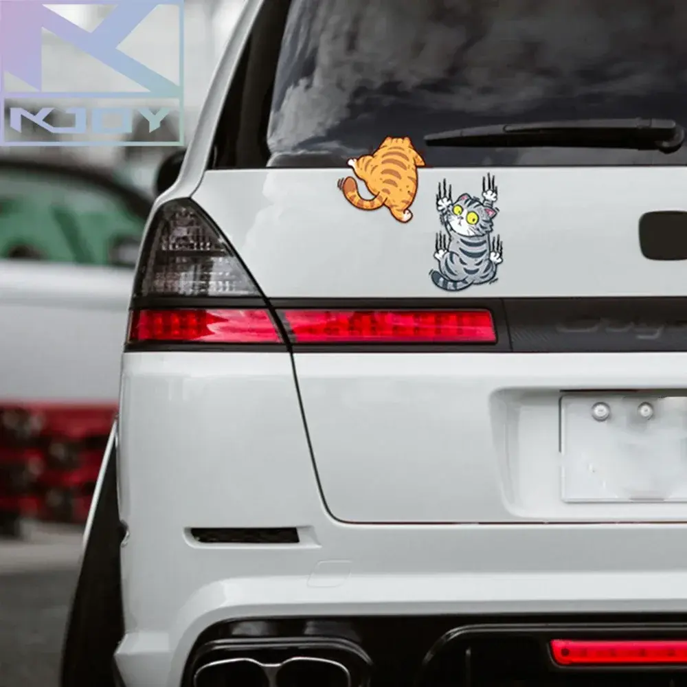 3pcs Cute Pet Cat Car Stickers Climbing Cats Animal Styling Stickers Decoration Car Body Creative Decals Decor Car Accessories