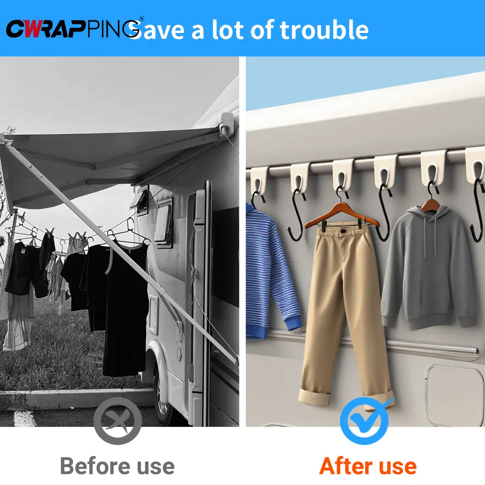 10/5Pcs RV Caravan Camper Accessories Tent Hangers Heavy Duty Awning Hooks for Car Travel Camping Awning Portable Clothes Rack