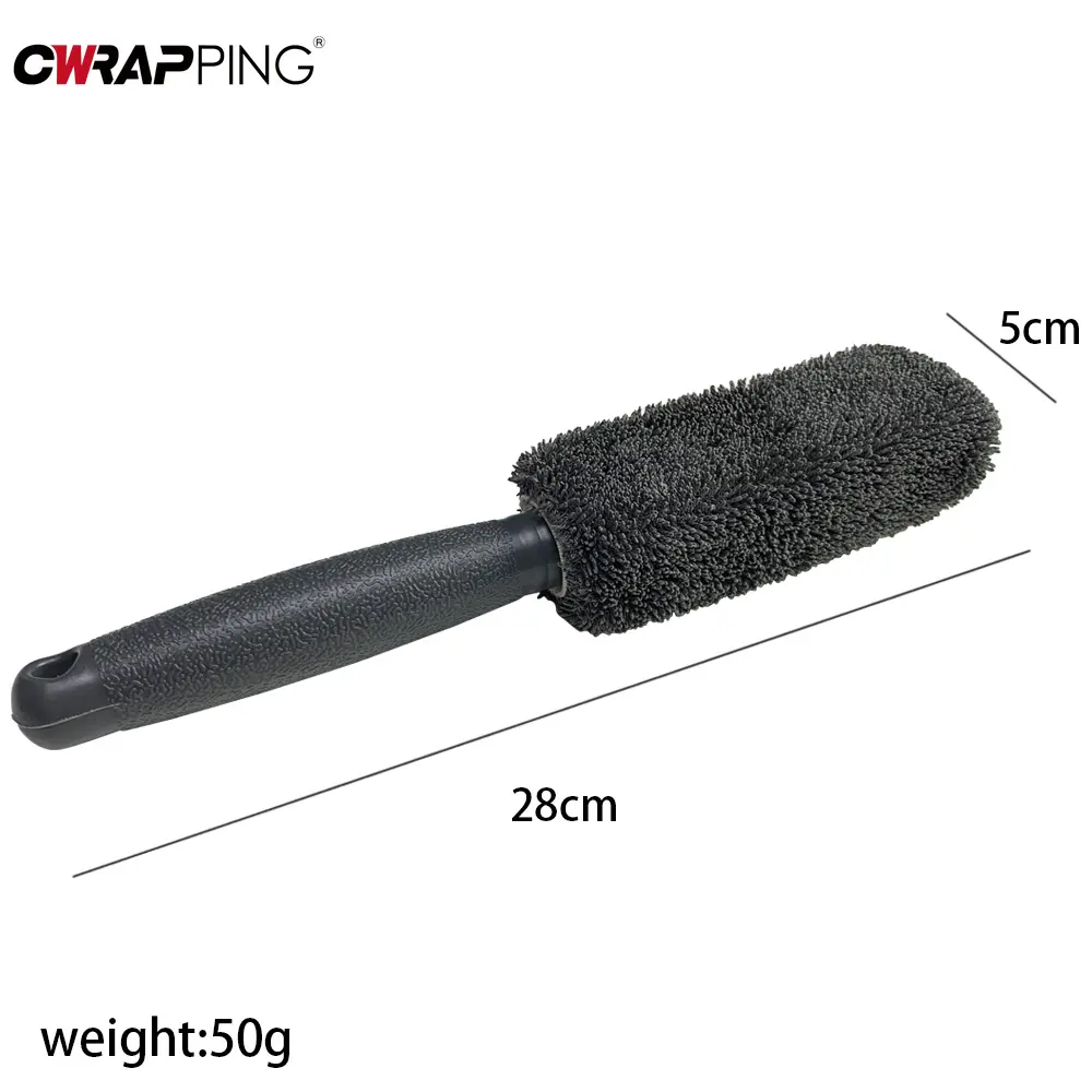 Portable Car Wheel Wash Brush Auto Detailing Microfiber Tire Rim with Plastic Handle Trunk Motorcycle Car Cleaning Accessories