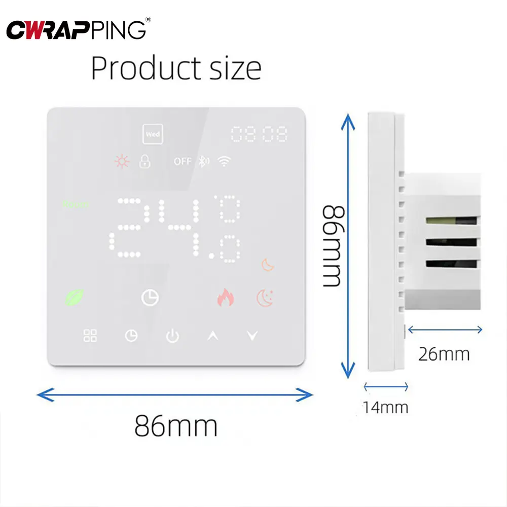 Smart WiFi Thermostat with Child Lock Backlight for Air Conditioning Water Floor Heating Home Office Intelligent Accessories