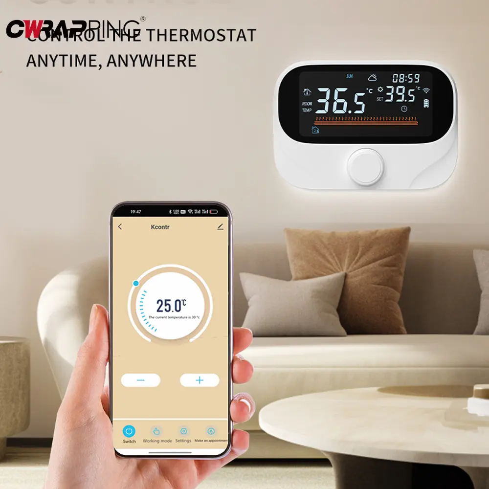 Tuya Smart WiFi Thermostat Child Lock for Water Floor Heating Dual Power Home Bathroom Kitchen Smart Temperature Control System