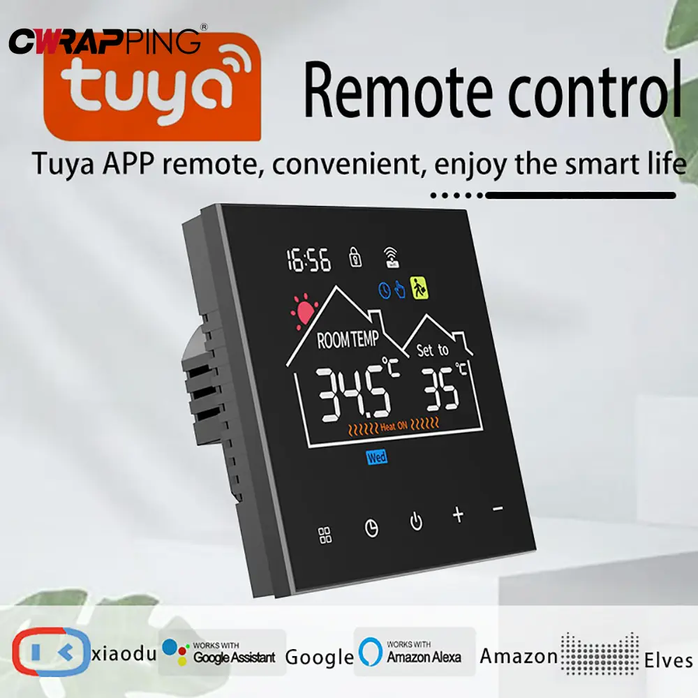Smart WiFi Thermostat with Backlight Child Lock for Water Floor Heating Dual Power Home Office Intelligent Temp Control System