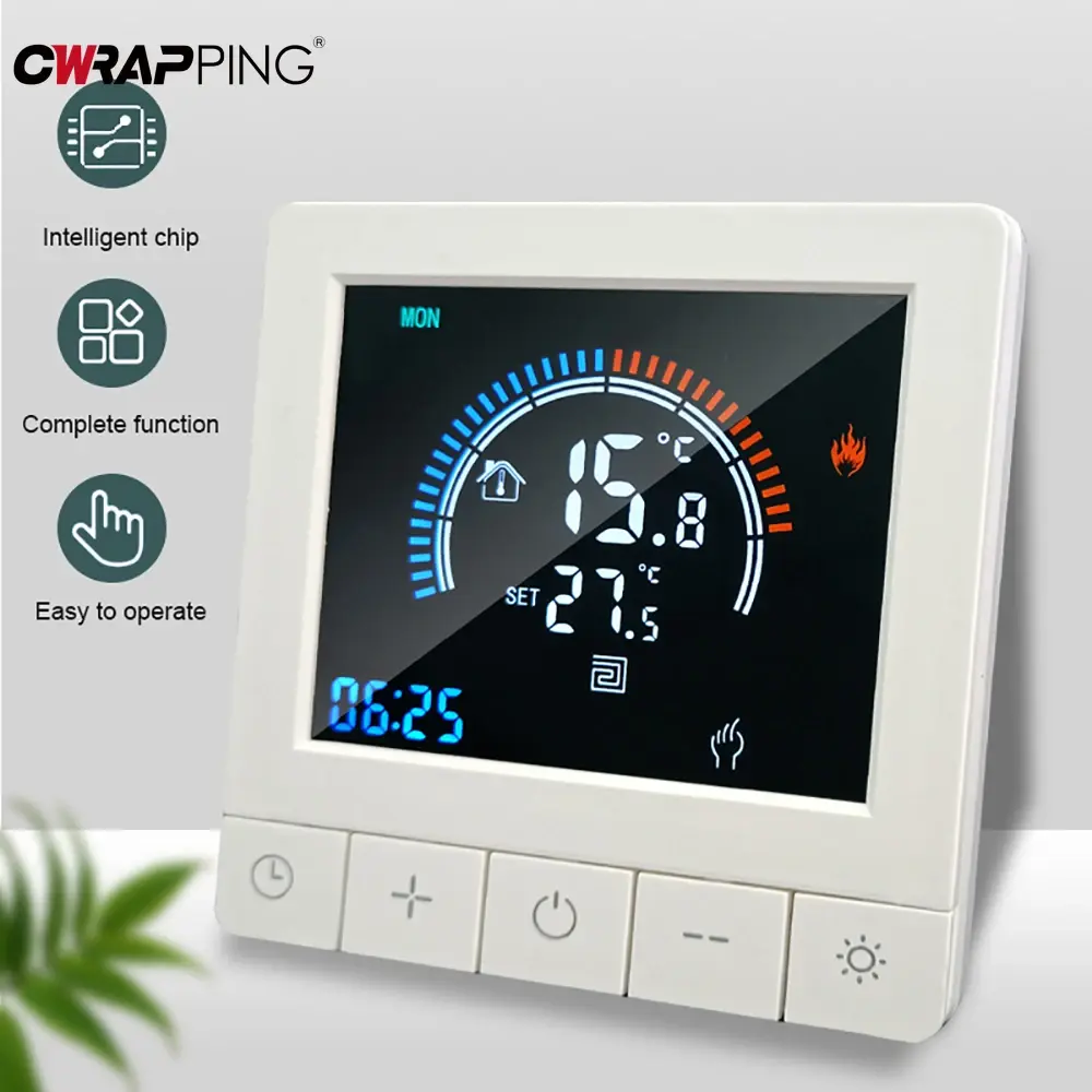 Smart WiFi Thermostat with Battery Backup Child Lock for Floor Heating AC Home Kitchen Office Temperature Accessory Control Tool